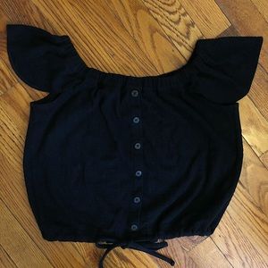 Madewell Linen Off Shoulder Blouse - XS